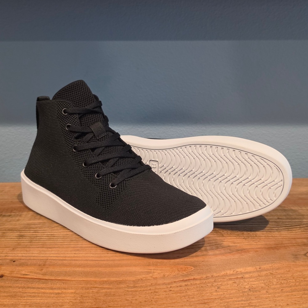BYLT Mens‎ Lido Hytop Sneakers Black White Knit High Top US 8